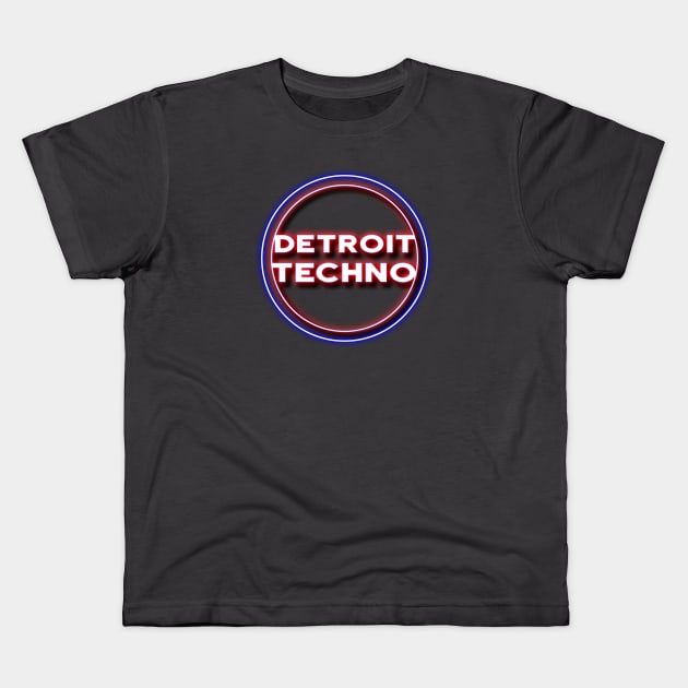 DETROIT TECHNO SOUND Kids T-Shirt by KIMIDIGI